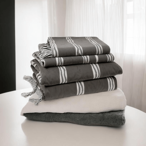 71x95 Inches Black Cotton Throw, Decorative Blanket 5 Product Image