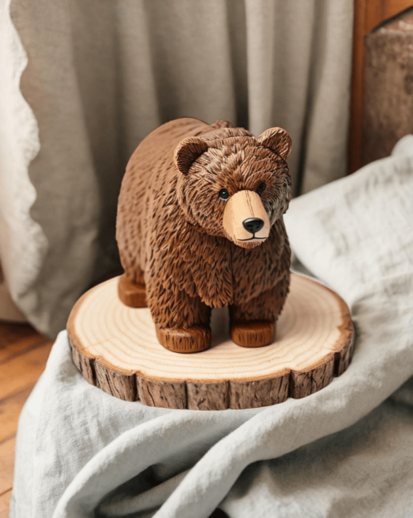 Handcarved Wooden Bear 2 Product Image